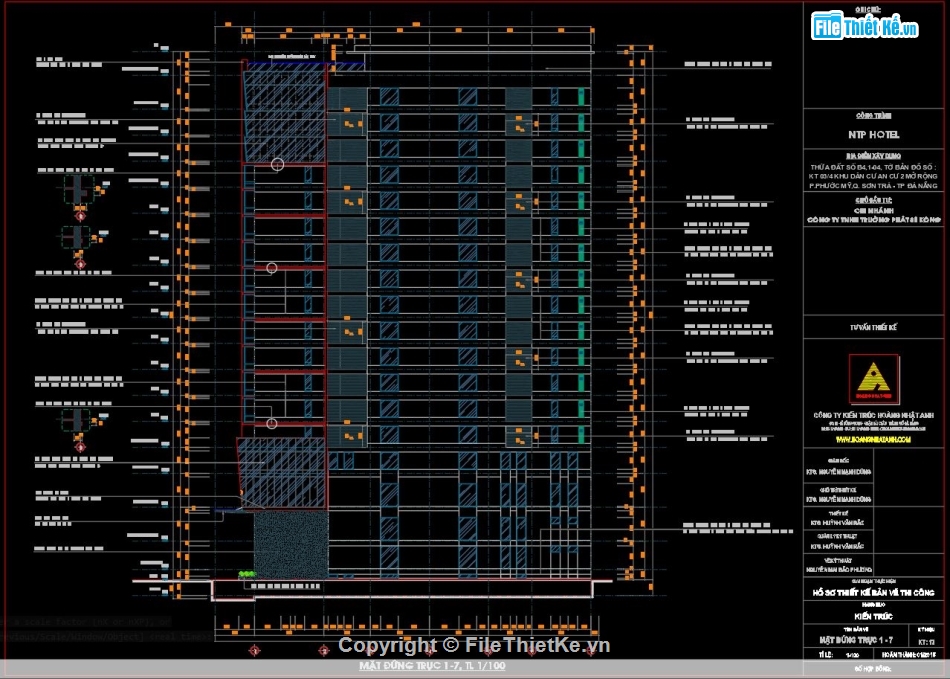 Khách sạn 18 tầng,file cad khách sạn,bản vẽ khách sạn,file thiết kế khách sạn